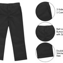 Black & Black & Black 16 3 Pack Boy's Stretch Slim Fit School Uniform Chino Pants